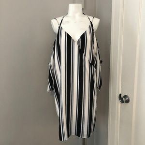 Ali & Jay Striped Cold Shoulder Dress
